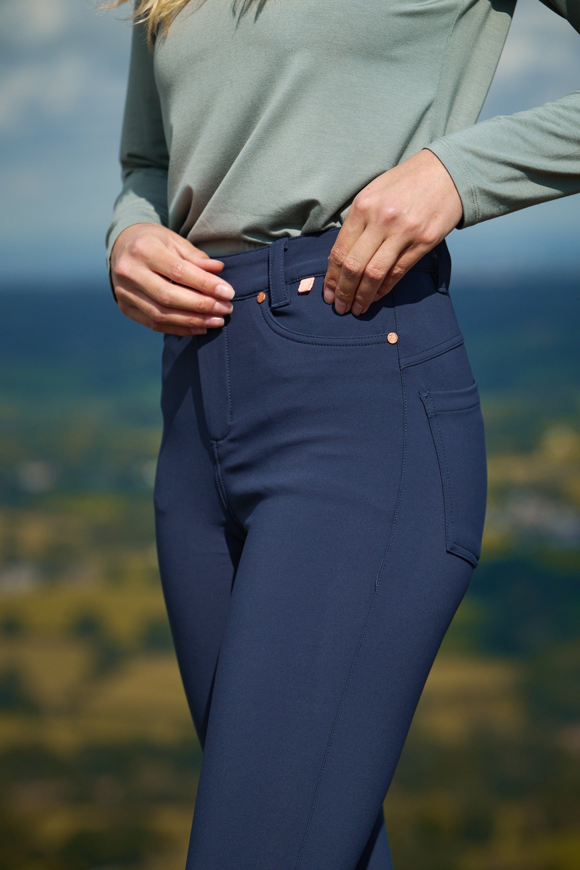 MAX Stretch High Abrasion Skinny Outdoor Trousers - Midnight Blue - Image 13