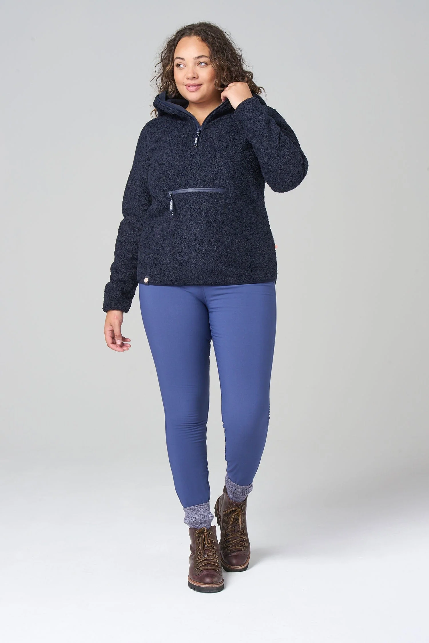 Windproof Fleece Hoodie - Deep Navy - Image 12