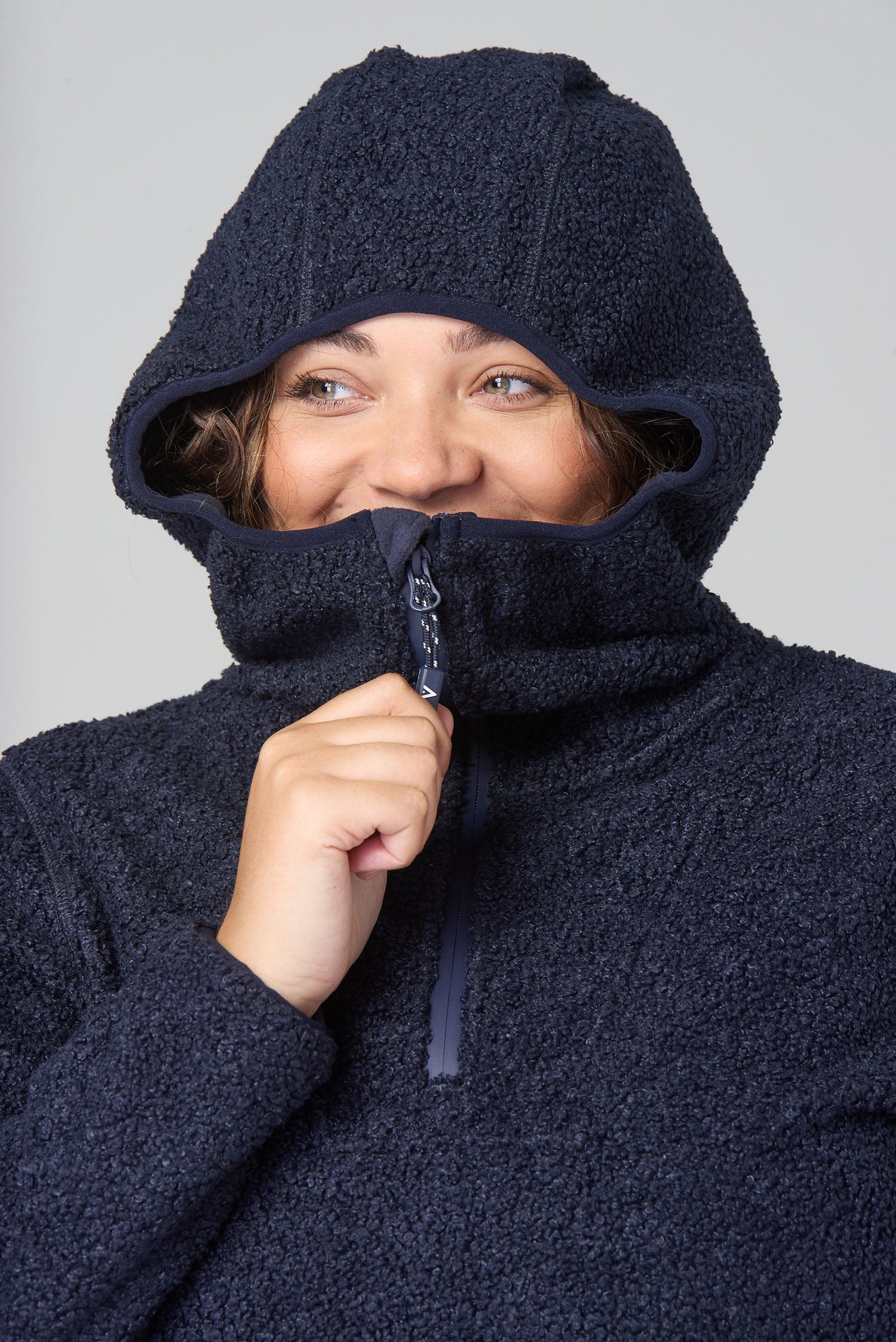 Windproof Fleece Hoodie - Deep Navy - Image 17